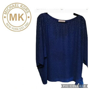 MICHAEL Michael Kors blue/silver top with side tie